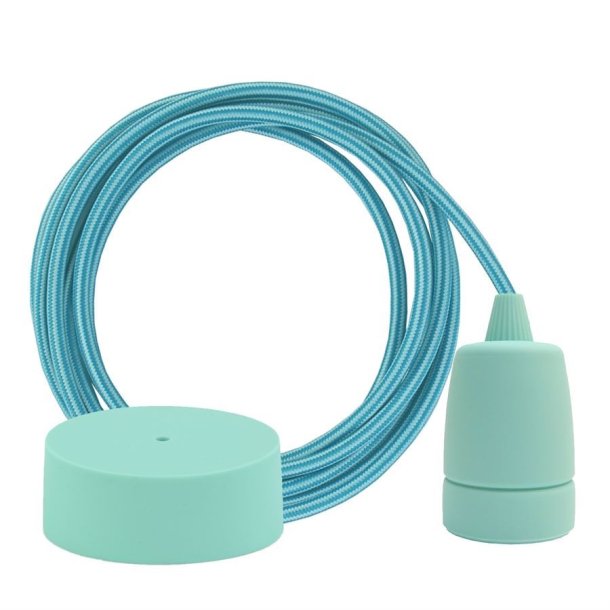 Turquoise Stripe cable 3 m. w/pale turquoise Copenhagen