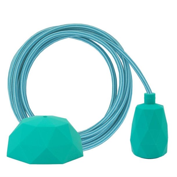 Turquoise Stripe cable 3 m. w/turquoise Facet