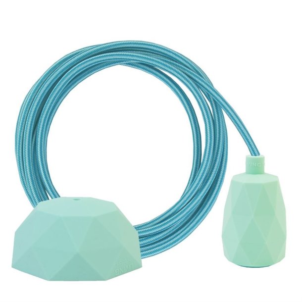 Turquoise Stripe cable 3 m. w/pale turquoise Facet