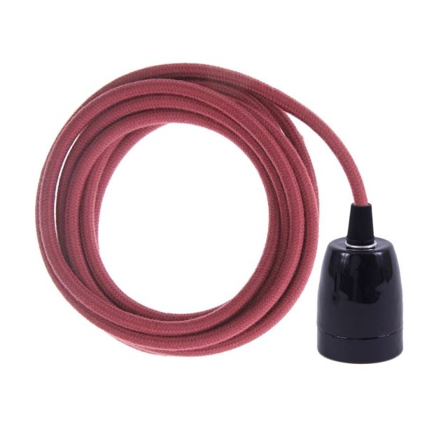 Dusty Mulberry cable 3 m. w/black porcelain