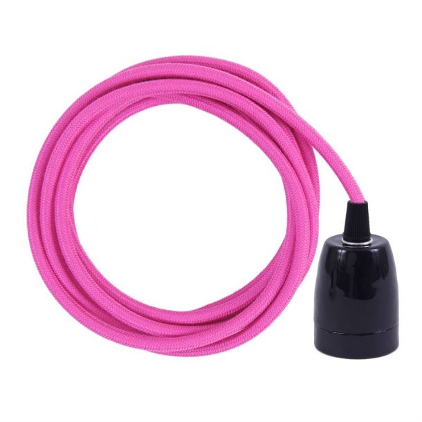 Dusty Hot pink cable 3 m. w/black porcelain