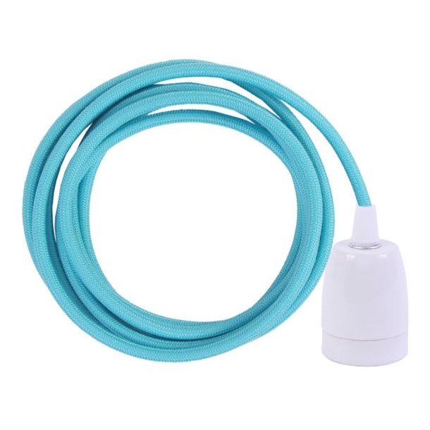 Dusty Clear blue cable 3 m. w/white porcelain