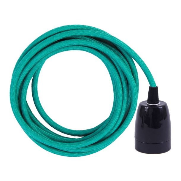 Dusty Turquoise cable 3 m. w/black porcelain