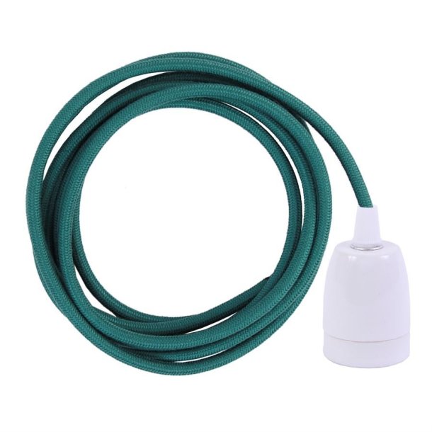 Dusty Petrol cable 3 m. w/white porcelain