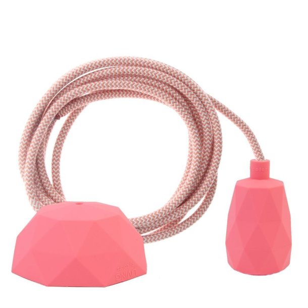 Dusty Peach Snake cable 3 m. w/peach Facet