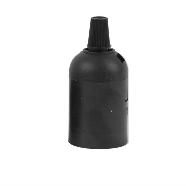 Black plastic click lamp holder E27