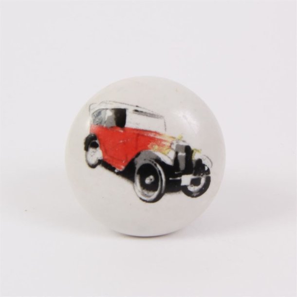 Knob with red car