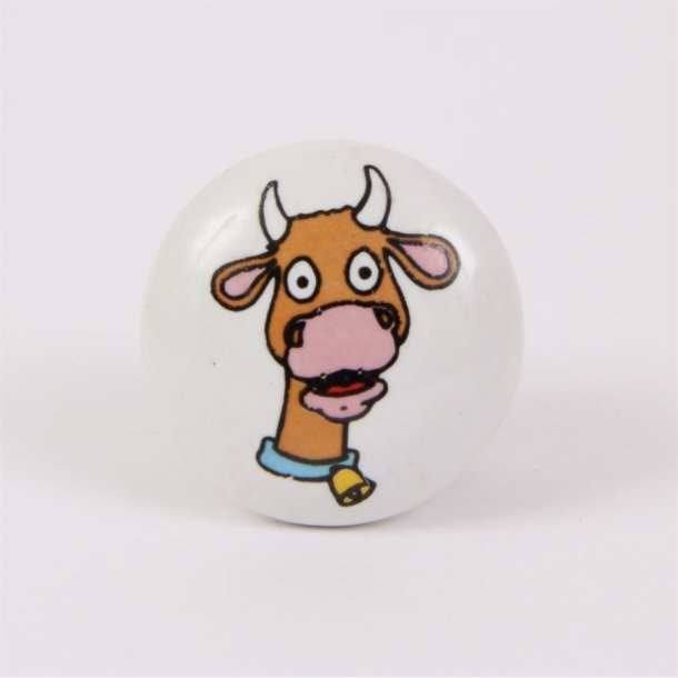 Knob with cow