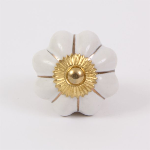 White melon knob w/gold