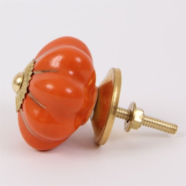 Orange melon knob w/gold