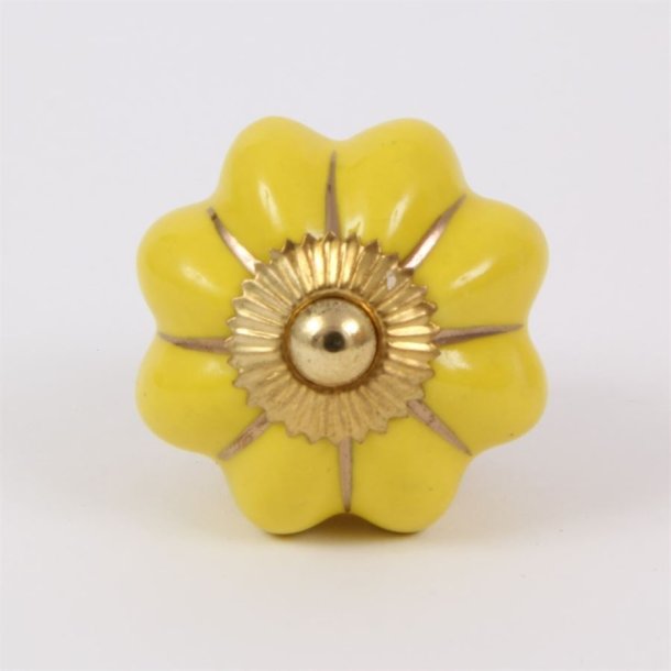 Yellow melon knob w/gold