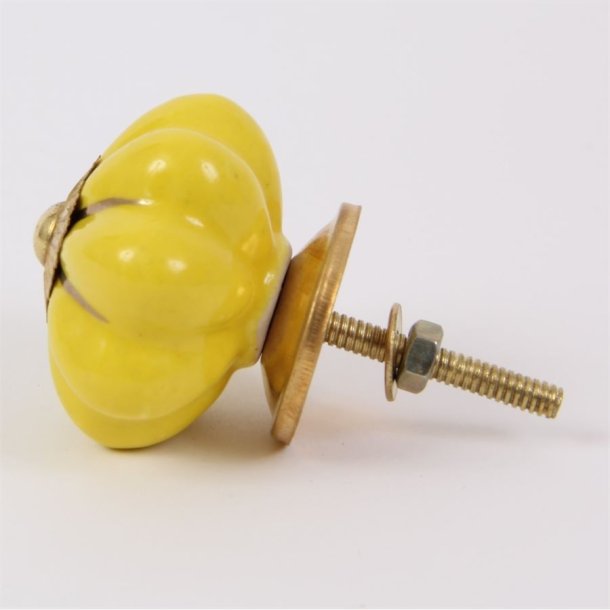 Yellow melon knob w/gold