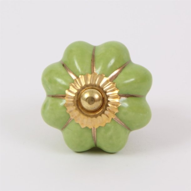 Green melon knob w/gold