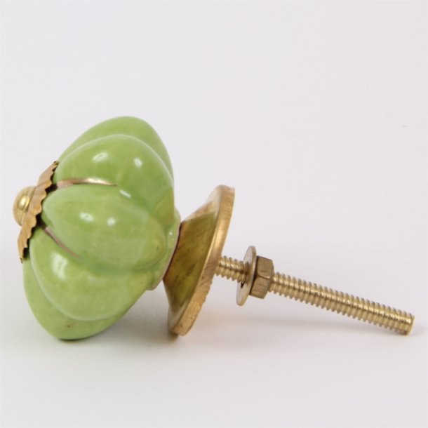 Green melon knob w/gold