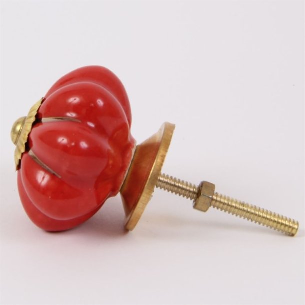 Red melon knob w/gold