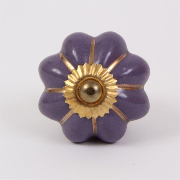 Purple melon knob w/gold