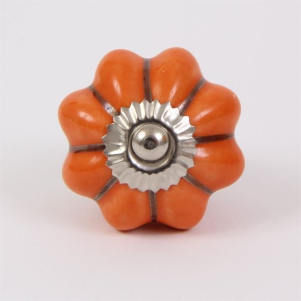 Orange melon knob w/silver