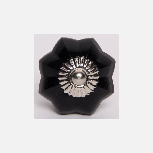 Black melon glass knob - 10 pcs.